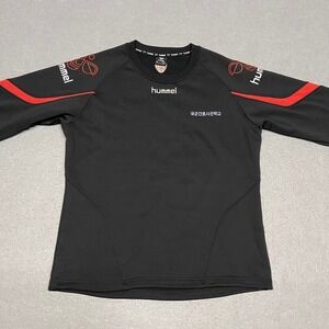 Hummel Sweatshirt Men Medium Black Athletic Training Top Fleece Lined Therma